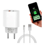 Carregador Turbo 40w Usb-c E Usb-a Para iPhone 11 12 13 14 