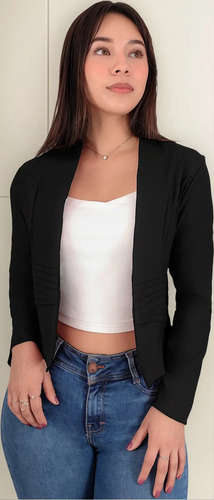 Saco Blazer Mujer Microfibra Y Vini-piel Moda Mujer Fino Cas | Envío gratis