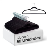 Kit 50 Cabides Veludo De Roupa Antideslizante Slim Adulto