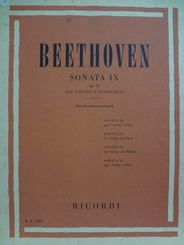 Partitura Violino E Piano Sonata Ix Op 47 Beethoven