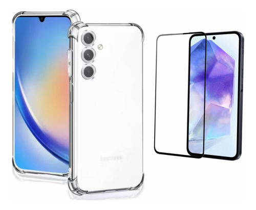 Carcasa Transparente Para Samsung A55 + Lámina Pantalla