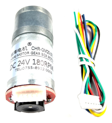  Motor De Engranaje Con Encoder 24v Dc 180 Rpm 