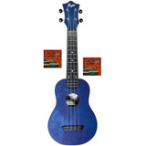 Flight Els-uks Ukulele Soprano 2 Sets Cuerdas Azul Con Funda