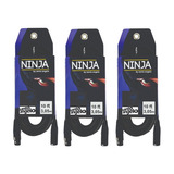 Kit 3 Cabos Microfone Santo Angelo Ninja Lw 10ft - 3,05 Mts