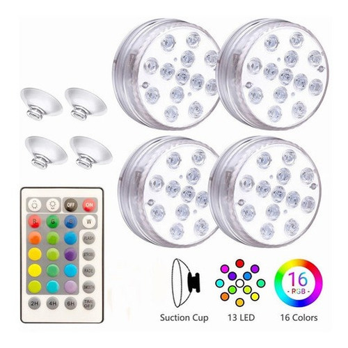 Luces Led Subacuáticas Rb Con Ventosa Y Control Inalámbrico,