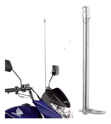 Antena Corta Pipa Moto Retrátil Anti Cerol Guidao Aço Inox