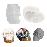 Molde De Silicona Craneo Calavera 3d Resina Cemento