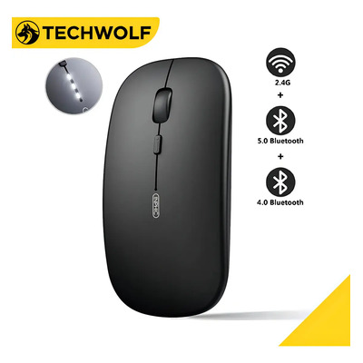 Mouse Inalámbrico Silencioso Bluetooth 5.0 4.0 Y Usb 2.4ghz, Ratón Mouse Ergonomico Recargable Con 3 niveles de DPI Color Negro Para Pc Portátiles, Tabletas Y Teléfonos | MercadoLibre