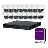 Kit Nvr 8mp 16ch Poe + 16 Cámaras 4mp Ip Poe Micrófono + 4tb