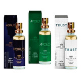 Kit 3 Perfume Masculino Amakha Paris Kouros Apolo Trust