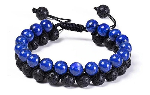 Pulsera Piedra Lapislazuli Y Volcanica Hombre Mujer 2021