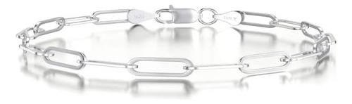 Asdull, Pulseras De Plata De Ley 925 Con Clip De Papel, Puls