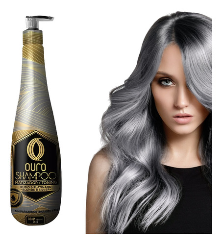 Shampoo Gris Plata Silver Matizador Cabello Ouro 900 M