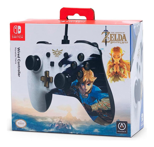 Controle Nintendo Switch Powera Color Branco/preto Edição Especial Zelda