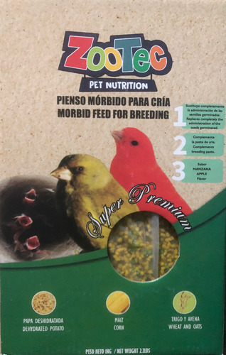 Alimento Extrusado Zootec Pienso Mórbido P/cria 100% Natural