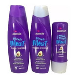 Aussie Kit Shampoo + Condicionador 360ml+máscara Moist 236ml