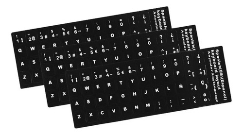 Etiquetas Pegatinas Stickers Para Teclado En Español Negro