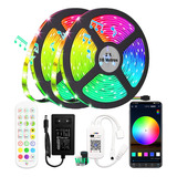 Kit Tira Led Colores Rgb Wifi 20m Con Control+fuente