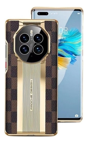 Funda De Piel A Cuadros For Huawei Mate 50 Pro