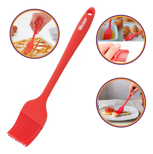 Pincel Culinário De Silicone Cozinha Pão Confeitaria 21cm