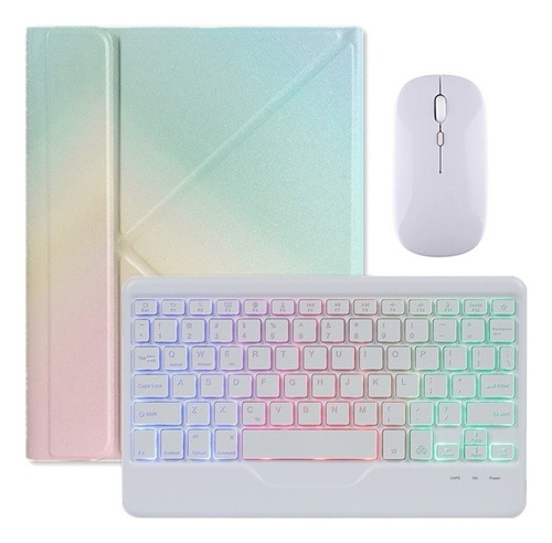 Funda Degradado+teclado Rgb+mouse Para iPad Pro 11 Pulgadas