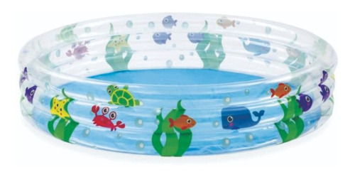 Alberca Inflable 3aros Decor Peces 1.52mx30cm Bestway-51004a