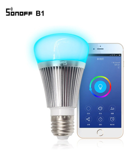 Lámpara Led Inteligente Sonoff B1 Wifi, Color Rgb 110 V/220 V (bivolt)
