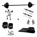 Kit Pump 10 Kg Anilhas + Barra 40 Cm+colchonete+caneleiras