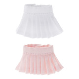 2 Piezas De Ropa De Falda Plisada Lisa Para Ropa De Muñeca