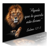 Quadro Decorativo 1 Peça Grande Leão De Judá Frase Religiosa