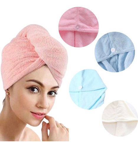 Toalla De Microfibra Suave Para El Cabello Turbante Baño