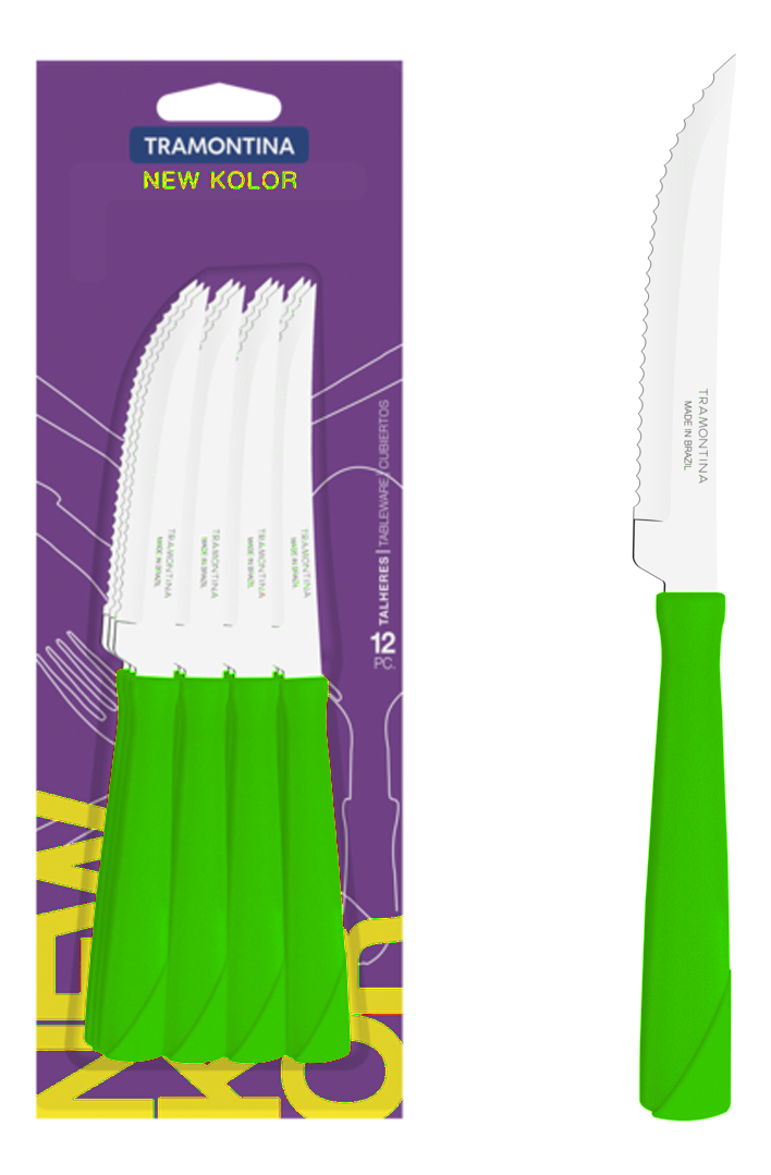 Set Cuchillo New Kolor Verde X12