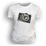 Camiseta Feminina Dasantigas - Câmera Fotográfica
