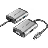 Hub Usb Tipo C 4 Em 1 Hdmi Vga Pd Usb 3.0 4k 1080p Vention