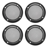 4 Cubierta Para Parrilla Altavoz 107mm Od 3.5'' Negra