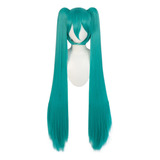 Peluca Azul De Hatsune Miku Para Cosplay