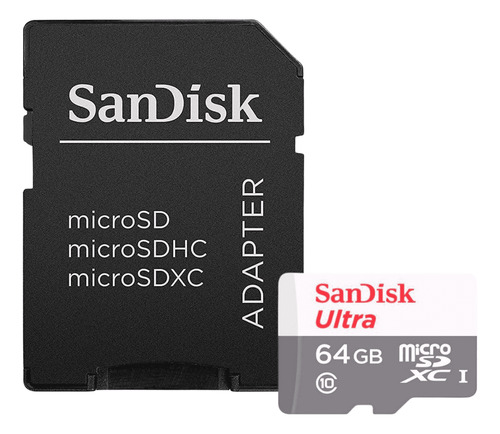 Cartão Memória Micro Sd 64gb Sandisk Câmeras Cftv Celular Tf