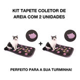 Kit Tapete Coletor De Areia Para Gatos C/  Unidades Rosa