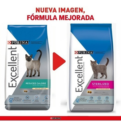 Purina Excellent Gato Adulto Reduced Calorie X 1kg Caba