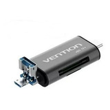 Leitor De Cartão 5x1 Vention 3.0 Micro Sd E Usb Tipo-c Otg 