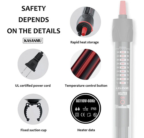 Kasanmu Acuario Calentador 50w / 100w / 200w / 500w Calent