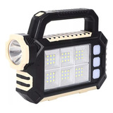 Linterna Solar Portátil Recargable Cob Led Emergencia 8029 Color De La Linterna Negro Color De La Luz Blanco