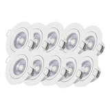 Kit 10 Spot Led Embutir 3w 6500k Redondo Nitrolux - Nx-03r