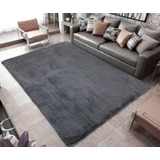 Alfombras Peludas Livianas 180x200 Cm Gris Oscuro