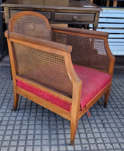 Sillon Un Cuerpo Madera Maciza Con Esterillas Tapizado 