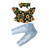 Conjunto De Jean Y Blusa De Girasol