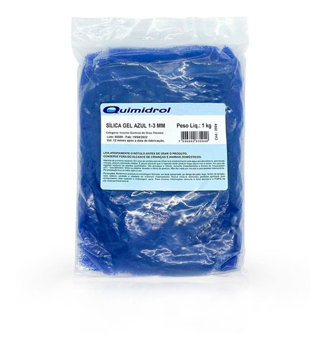Kit C/6 Sílica Gel Azul Desumidificante E Desidratante 1kg 