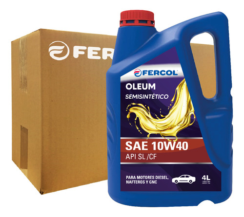 Aceite Fercol Oleum Semisintetico 10w-40 4 L (caja 4 X 4 Lt)