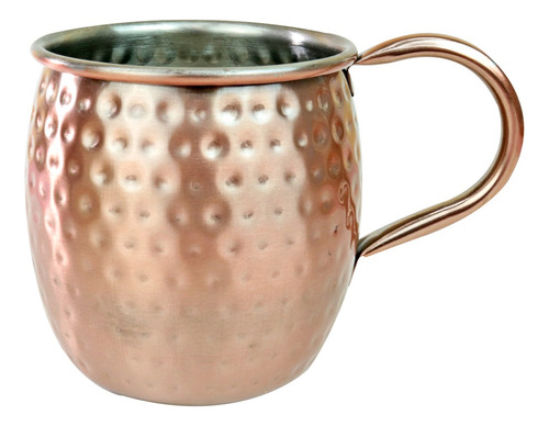 Caneca Inox Revestida Em Cobre Moscow Mule Martelada 550ml