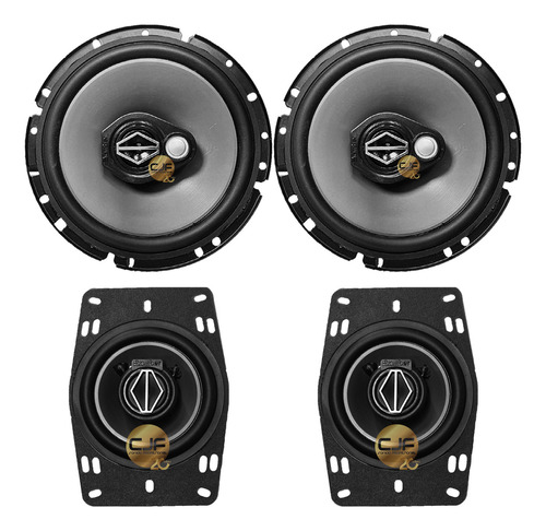 Combo 4 Parlantes Bomber Bbr 6 Sin Reja + Triaxial Bbr 4 Cjf